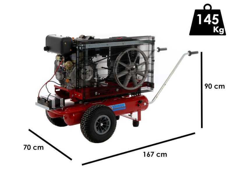 Airmec TTD 3460/650 Petrol Engine-driven Air Compressor - 6 HP Diesel Engine - 650 L/min