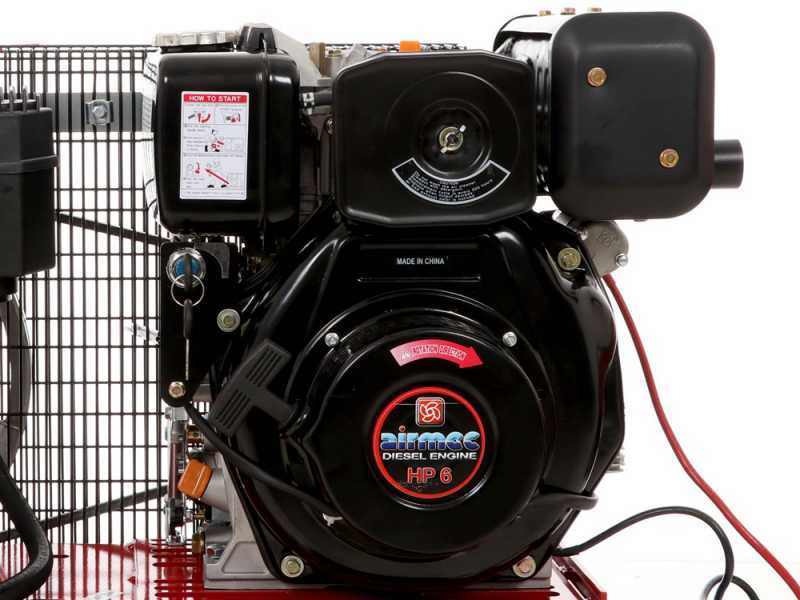Airmec TTD 3460/650 Petrol Engine-driven Air Compressor - 6 HP Diesel Engine - 650 L/min