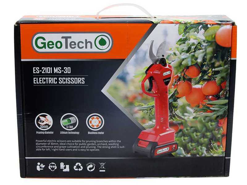 Geotech Electric Pruning Shears - MS 30 - 2 Batteries 2Ah 18V