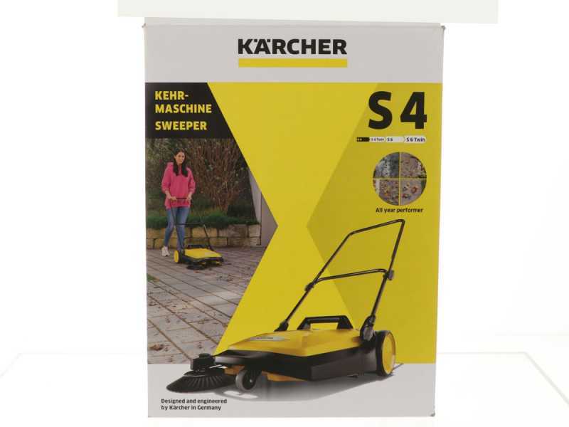 K&auml;rcher S 4 Manual Hand-push Power Sweeper with collection basket - 20 L Collector