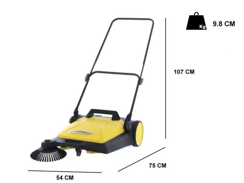 K&auml;rcher S 4 Manual Hand-push Power Sweeper with collection basket - 20 L Collector