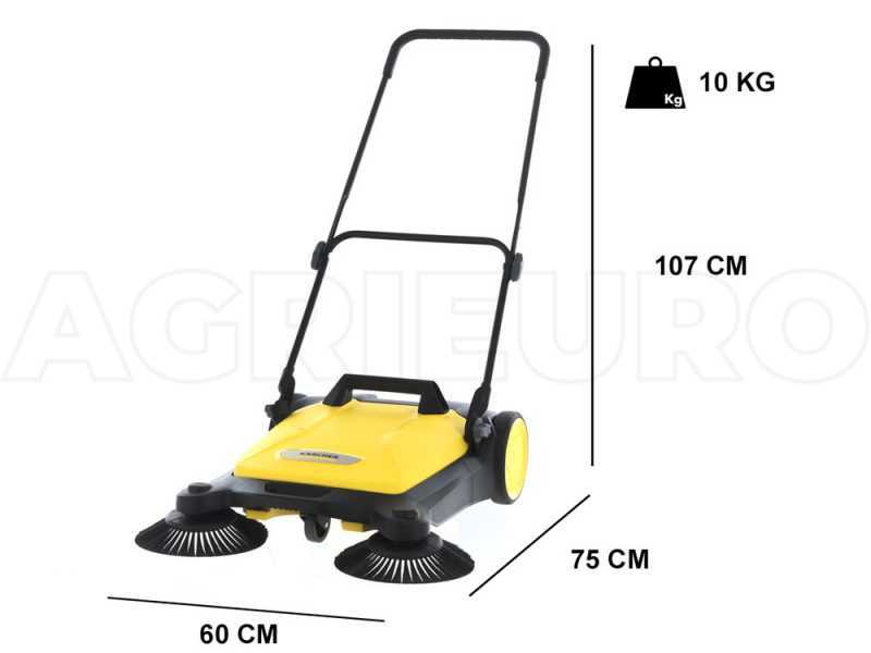 K&auml;rcher S 4 Twin Manual Hand-push Power Sweeper with collection basket - 20 L Collector