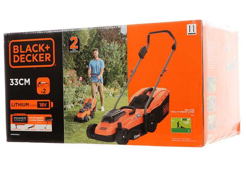 BLACK &amp; DECKER BCMW3318N-XJ Battery-powered Electric Lawn Mower - BATTERIES AND BATTERY CHARGER NOT INCLUDED - 2 18V Lithium-ion Batteries Required