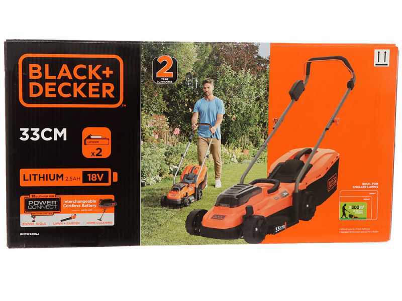 Black &amp; Decker BCMW3318L2-QW Battery-powered Electric Lawn Mower - 36 V 2.5Ah