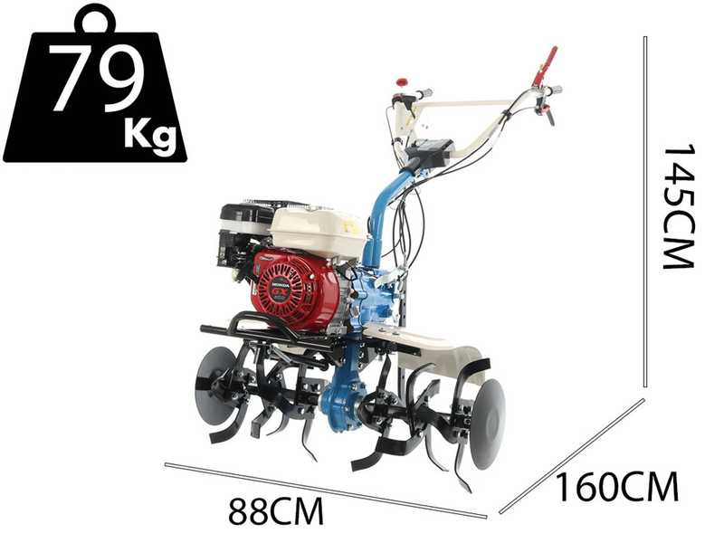 AGT 7500 - 6.5 HP Petrol Garden Tiller - Honda GX200 196 cc - 2+1 Reverse Gear Gearbox