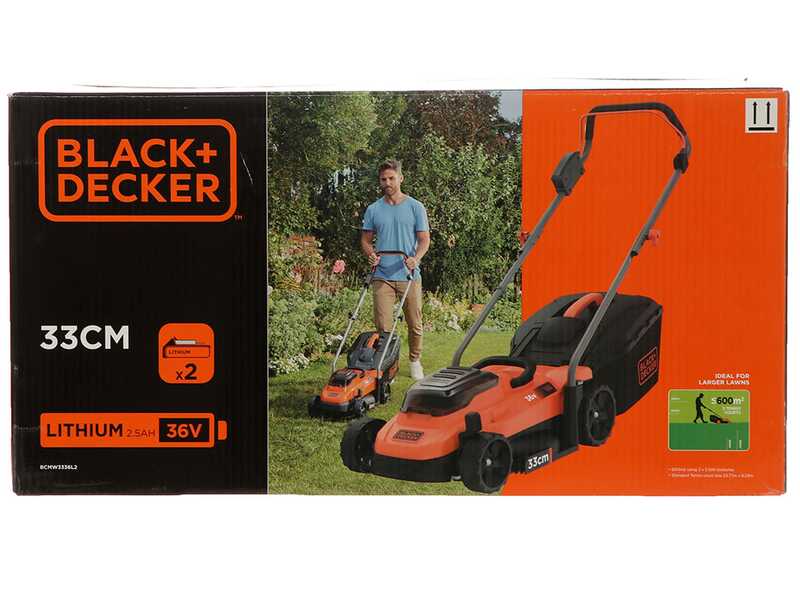 Black &amp; Decker BCMW3336L2-QW Battery-powered Electric Lawn Mower - 36 V 2.5 Ah