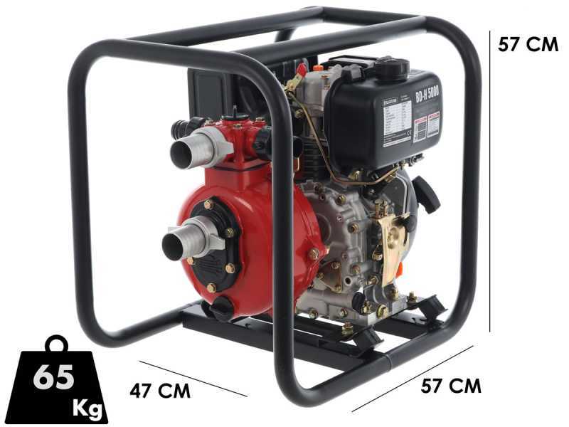 BlackStone BD-H 5000 Diesel Water Pump, 50 mm Fittings - 2 inches - high head lift - 6 Hp - Euro 5