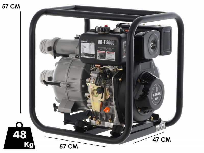 BlackStone BD-T 8000 Diesel Water Pump for Dirty Waters, 80 mm Fittings - Euro 5