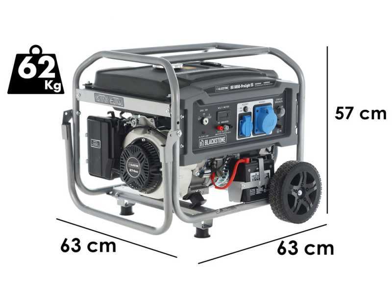 BlackStone BG 6050 - 4.3 kW Wheeled Petrol Power Generator with AVR and Electric Start - DC 4 kW Single-phase