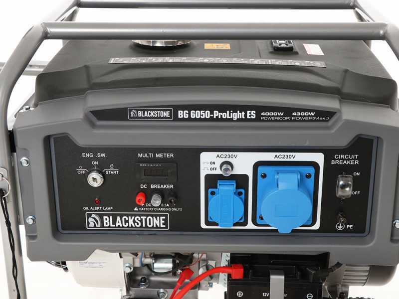 BlackStone BG 6050 - 4.3 kW Wheeled Petrol Power Generator with AVR and Electric Start - DC 4 kW Single-phase