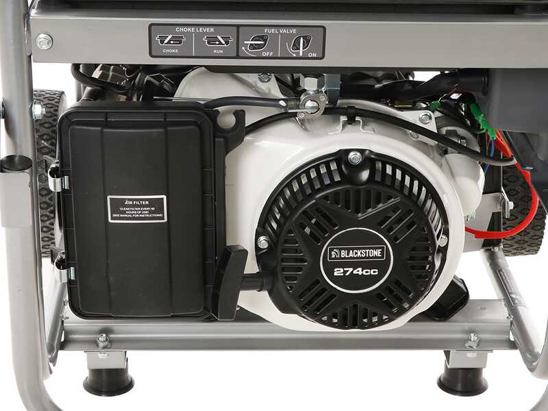 BlackStone BG 6050 - 4.3 kW Wheeled Petrol Power Generator with AVR and Electric Start - DC 4 kW Single-phase