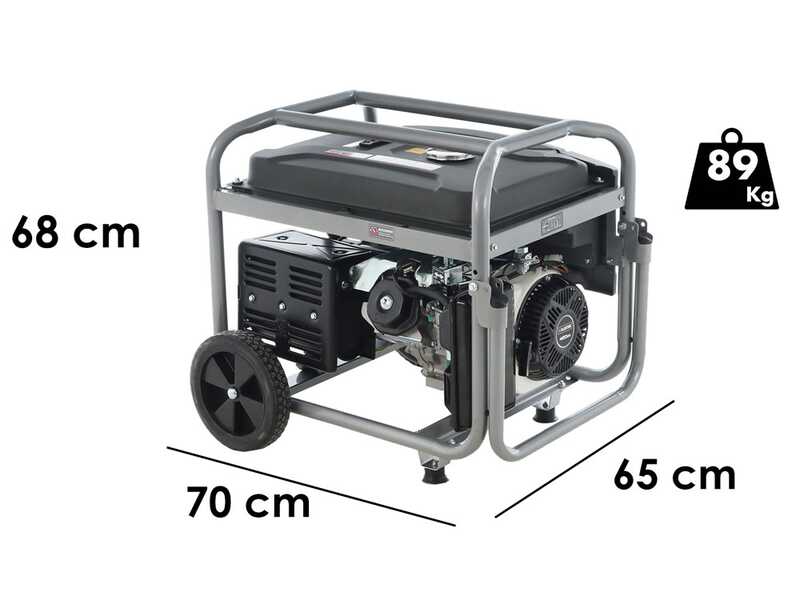 BlackStone BG 9050 - 6.6 kW Wheeled Petrol Power Generator with AVR - DC 6 kW Full-Power