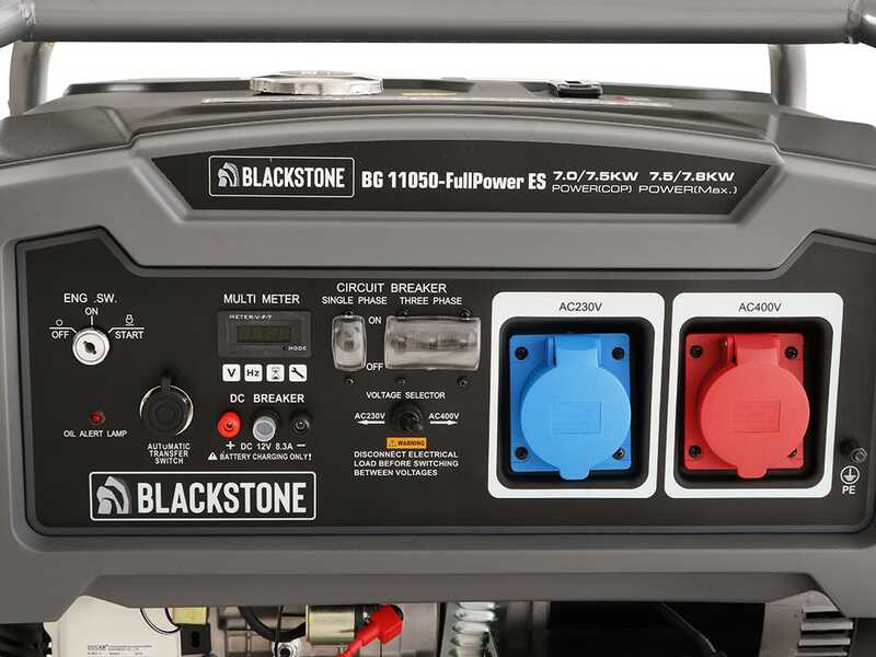 BlackStone BG 11050 - 7.8 kW Wheeled Petrol Power Generator with AVR - DC 7.5 kW Full-Power