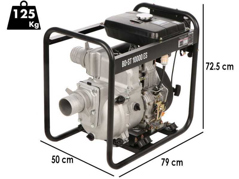 BlackStone BD-ST 10000ES Diesel Water Pump for Dirty Waters, 100 mm Fittings - Euro 5