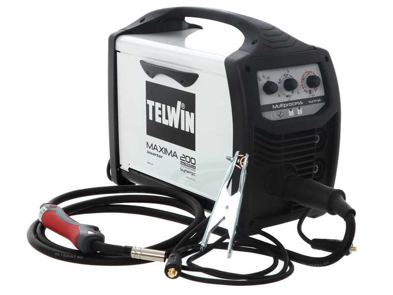 Telwin Maxima 200 Synergic Inverter Wire Welding Machine - for MIG-MAG/FLUX/BRAZING/MMA/TIG DC- LIFT - GAS/NO GAS