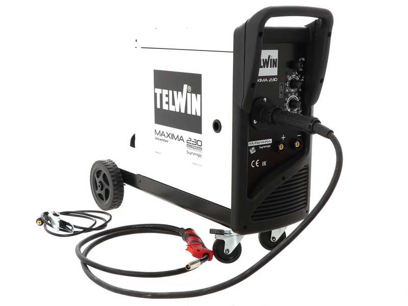 Telwin Maxima 230 Synergic Inverter Wire Welding Machine - for MIG-MAG/FLUX/BRAZING/MMA/TIG DC- LIFT - GAS/NO GAS