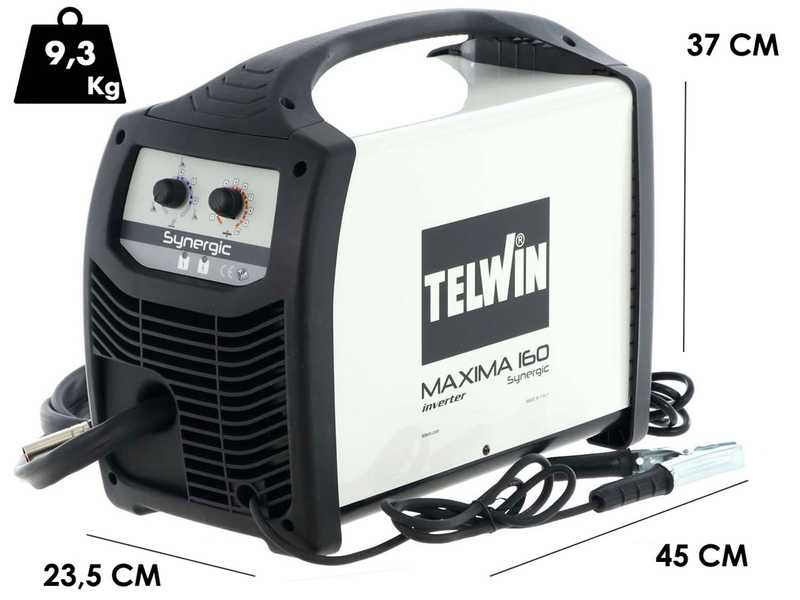 Telwin Maxima 160 Synergic Inverter Wire Welding Machine - for MIG-MAG/FLUX/BRAZING