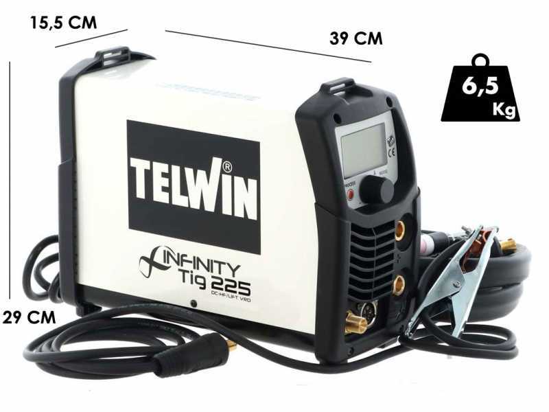 Telwin Infinity 225 DC - Inverter Welder (TIG HF/LIFT, MMA) + Kit, VRD, direct current (DC), with LCD display