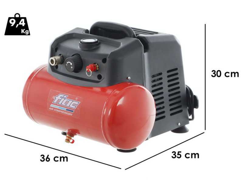 FIAC CUBY 6/1110 Compact Portable Air Compressor - 6 L Tank - 1,5 Hp Oilless Motor