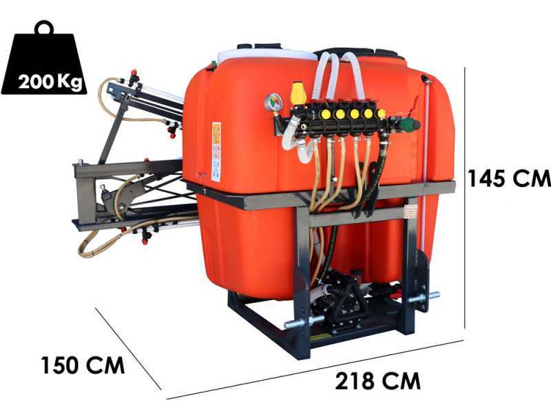Dal Degan MANDA EXTRA 600L - Tractor-mounted weed control unit - 12m weed control boom - BP 125K pump