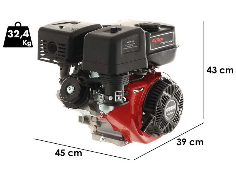 GeoTech-Pro 420 cc Single-cylinder 4-stroke Horizontal Shaft Petrol Engine - Electric Start