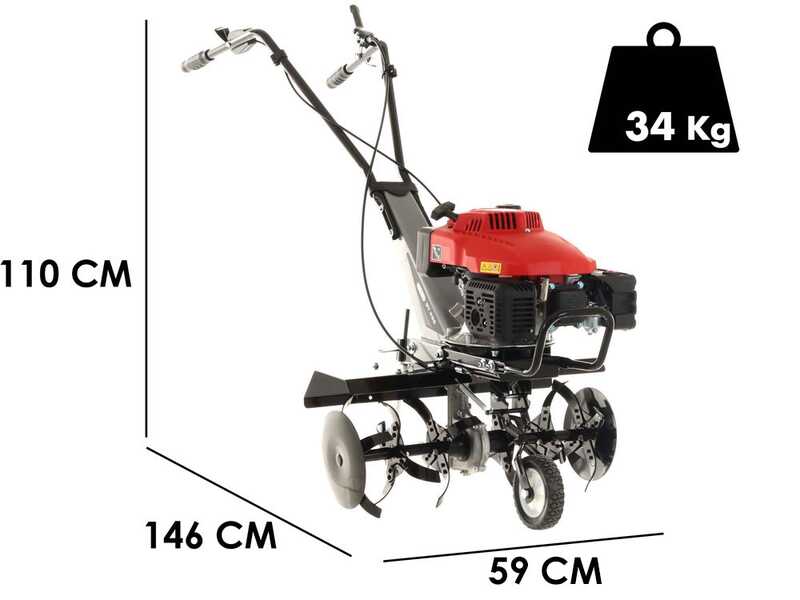 GeoTech GT 430 - Petrol Garden Tiller 5.5 HP - OHV 161 cc Engine