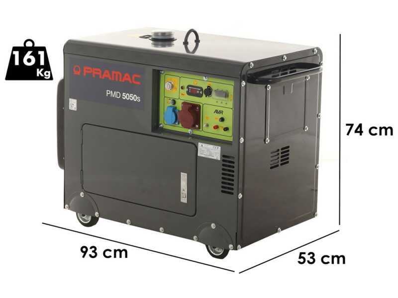 Pramac PMD5050s - 3.6 kW Wheeled Silenced Diesel Power Generator with AVR - DC 3.6 kW Three-phase