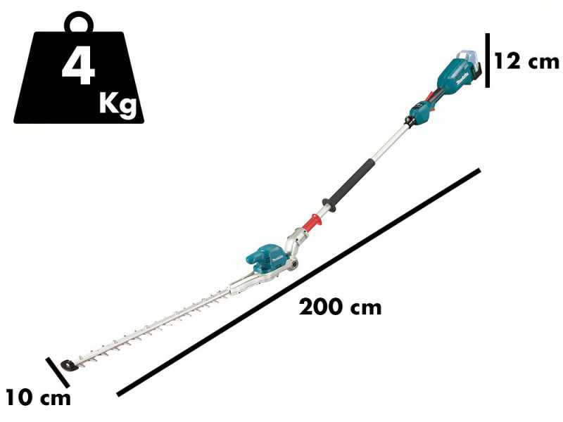 Makita DUN500 Battery-powered Hedge Trimmer on Telescopic Pole, 18V/3Ah Battery