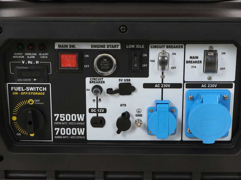 Geotech-Pro PTGA 9000 - 7.5 kW Wheeled Silenced Petrol Power Inverter Generator - DC 7 kW Single-phase + ATS