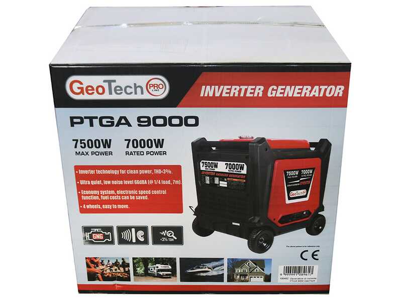 Geotech-Pro PTGA 9000 - 7.5 kW Wheeled Silenced Petrol Power Inverter Generator - DC 7 kW Single-phase + ATS