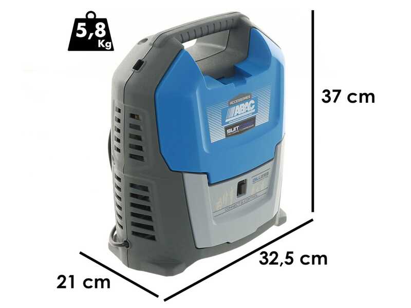 Abac Suitcase - Portable, single-phase, oil-less, electric air compressor - Motor 1.5 HP