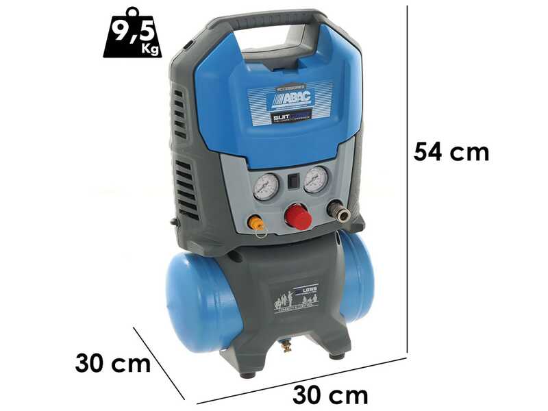ABAC SUITCASE - Portable, single-phase, oil-less, electric air compressor - Motor 1.5 HP - 6 litres