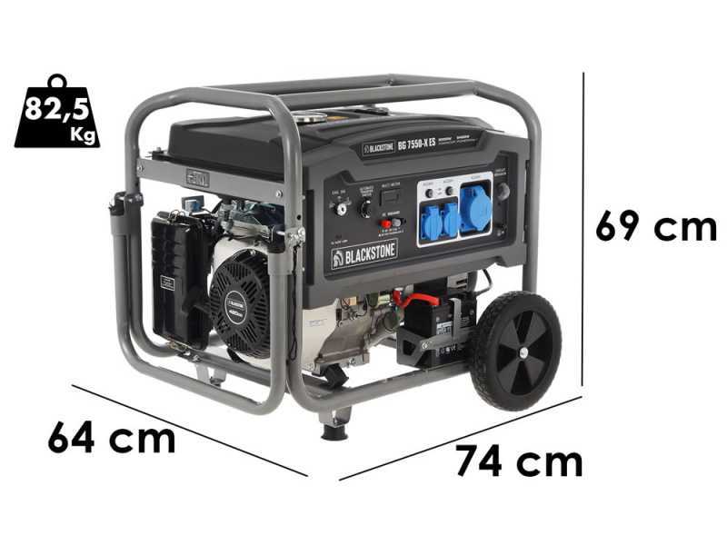 BlackStone BG 7550-X ES - 5.4 kW Wheeled Petrol Power Generator with AVR - DC 5 kW Single-phase + ATS