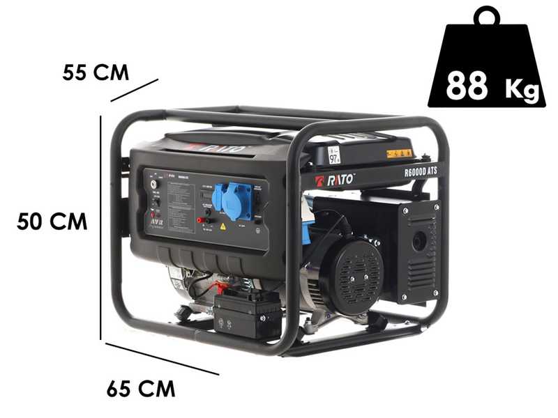 Rato R6000D-ATS AVR - 6 kW Petrol Power Generator with AVR - DC 5.5 kW Single-phase