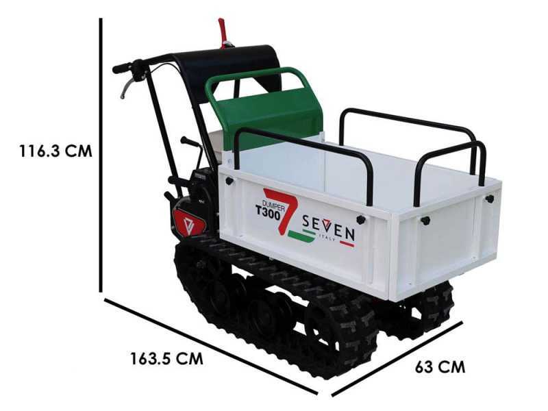 Seven Italy T300 GX Tracked Power Barrow - Extendable dumper truck - 300 Kg loading capacity