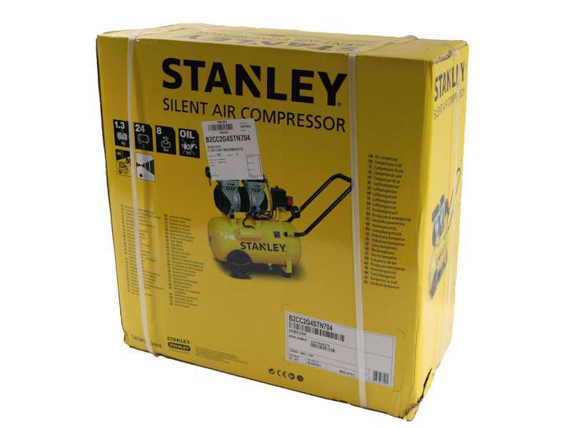 STANLEY DST 150/8/24 SXCMS1324H Electric Wheeled Air Compressor - 24 L -  oilless - Assembly tutorial 