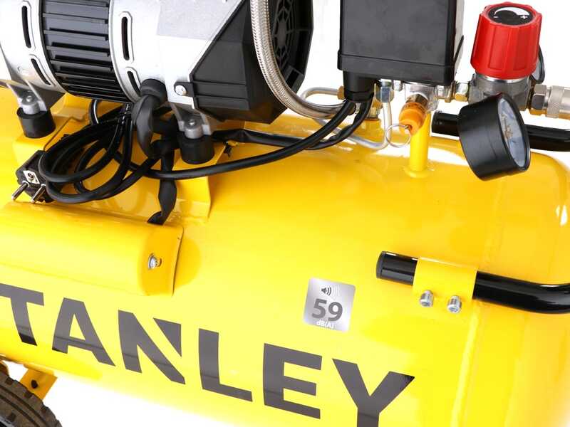 Stanley DST 150/8/50 SXCMS1350HE - Wheeled Electric Air Compressor - 50 L Oilless - Silenced