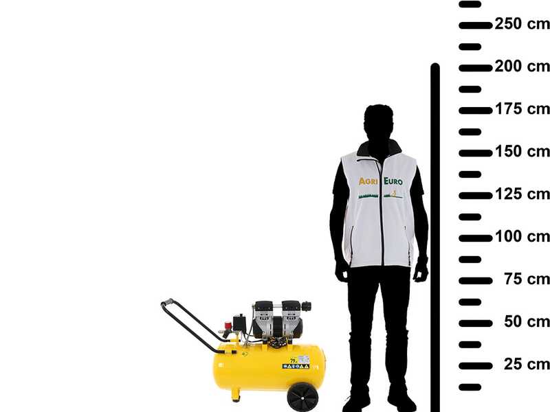 Stanley DST 150/8/50 SXCMS1350HE - Wheeled Electric Air Compressor - 50 L Oilless - Silenced