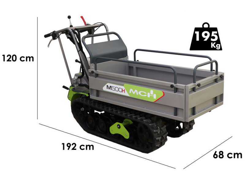 MCH M500H-GX Tracked Power Barrow - Extendable dumper - 500 Kg loading capacity