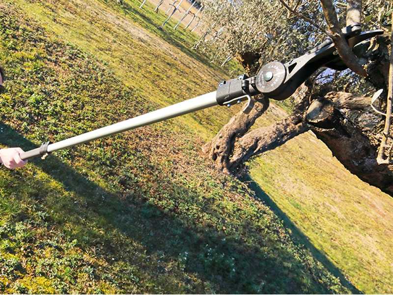 Battery-powered HELIUM+ Archman Lopping Shears with telescopic pole - swiveling cutting head