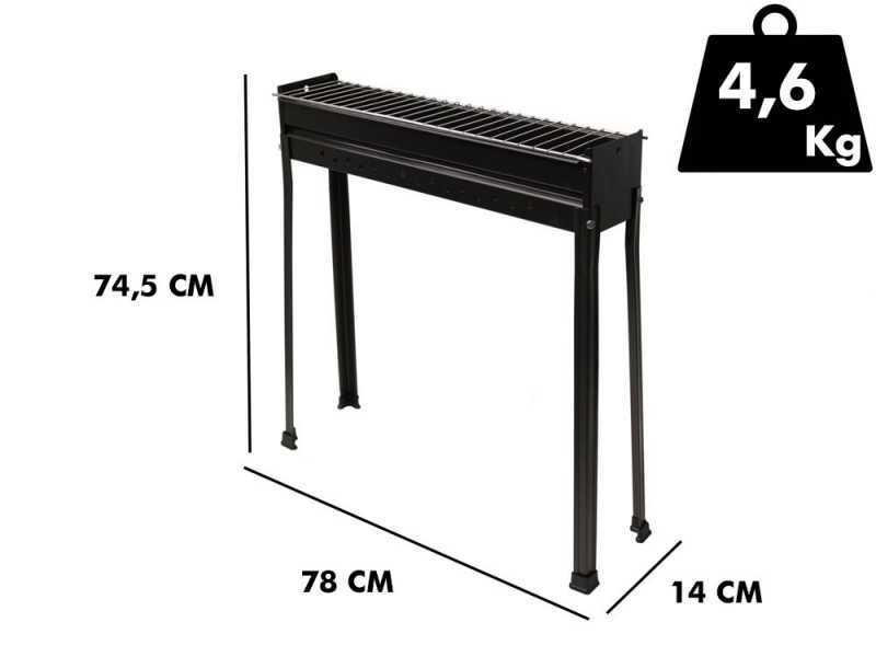 Seven Italy BBQ-80 Classic - Charcoal roasting grill - 80x15 cm