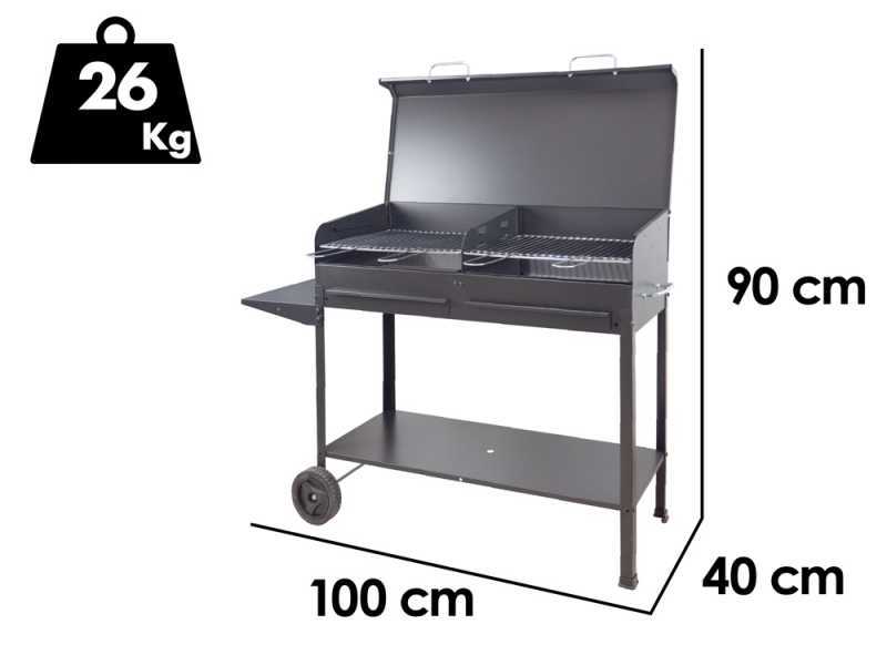 Seven Italy Vanessa 2G - Handmade charcoal barbecue - 2x 47.5x37 cm
