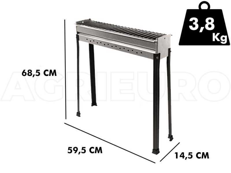 Seven Italy BBQ-60 INOX - Charcoal roasting grill - 60x14 cm