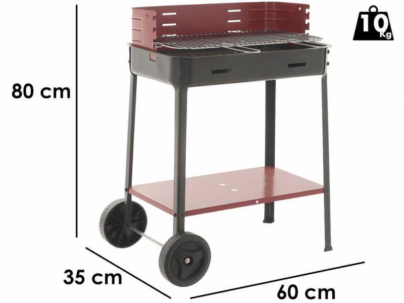 Mille Flavia c/r 55 - Handmade charcoal barbecue - 55,5x29,5 cm