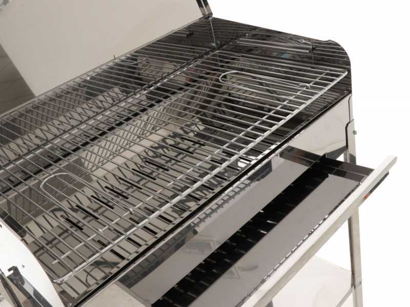 Mille Achille Stainless Steel Medium - Artisan Charcoal Barbecue - 57,5x37 cm