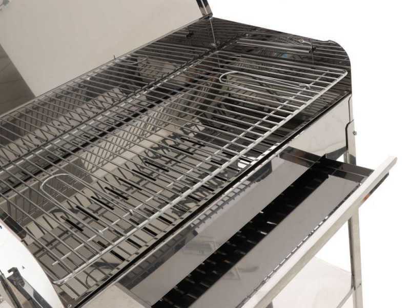 Seven Italy Achille Stainless Steel Medium Artisan Charcoal Barbecue 57 5x37 cm
