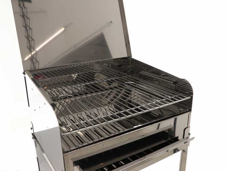 Seven Italy Achille Stainless Steel Small - Artisan Charcoal Barbecue - 47,5x37 cm