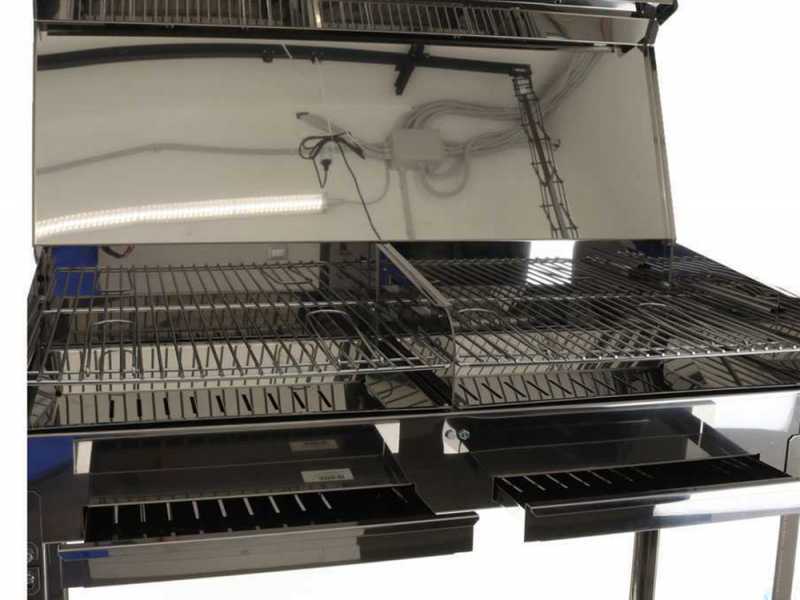 Seven Italy Achille Big 2 Stainless steel - Handmade charcoal barbecue - 2x 47,5x37 cm