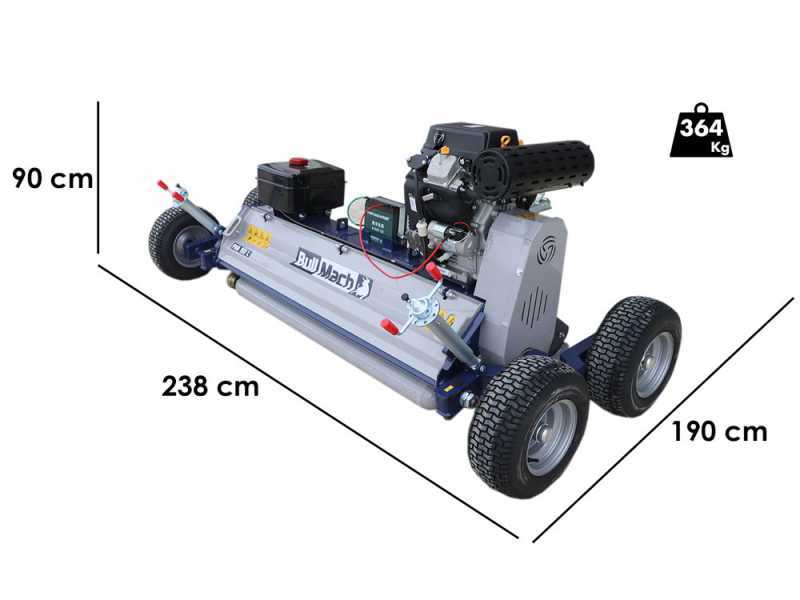 BullMach PAN 150 L - ATV-mounted Trailed Petrol Rough Cut Mower - Loncin LC2V80FD