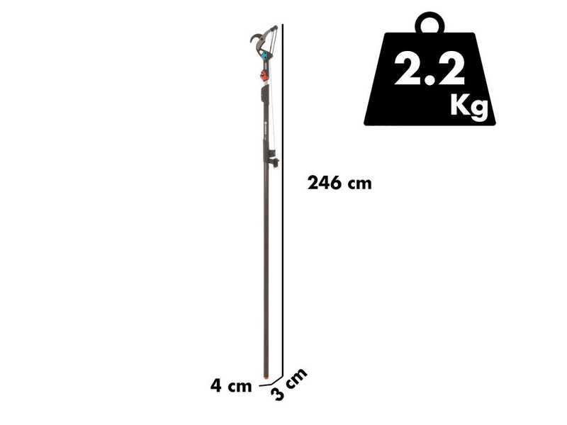 Gardena Bypass combisystem - Gardena combisystem aluminium telescopic extension pole 210 to 390 cm